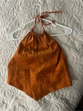 Vintage Bebe 100% genuine leather halter top size 4
